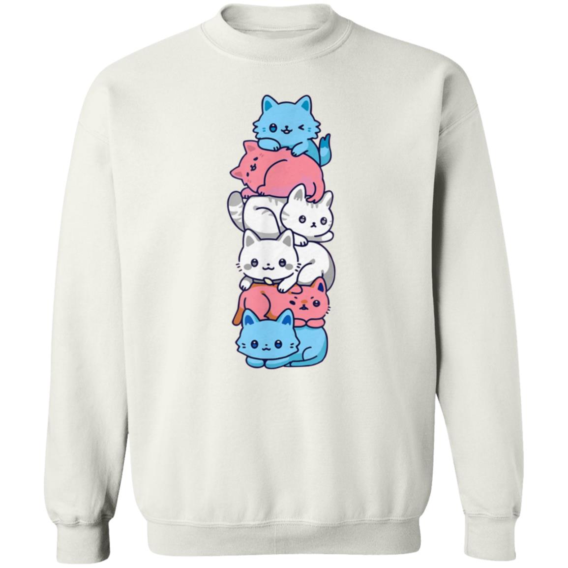 Transgender Pride Cat Lgbt Trans Flag Cute Cats Shirt Hoodie Sweatshirt - Teechipus