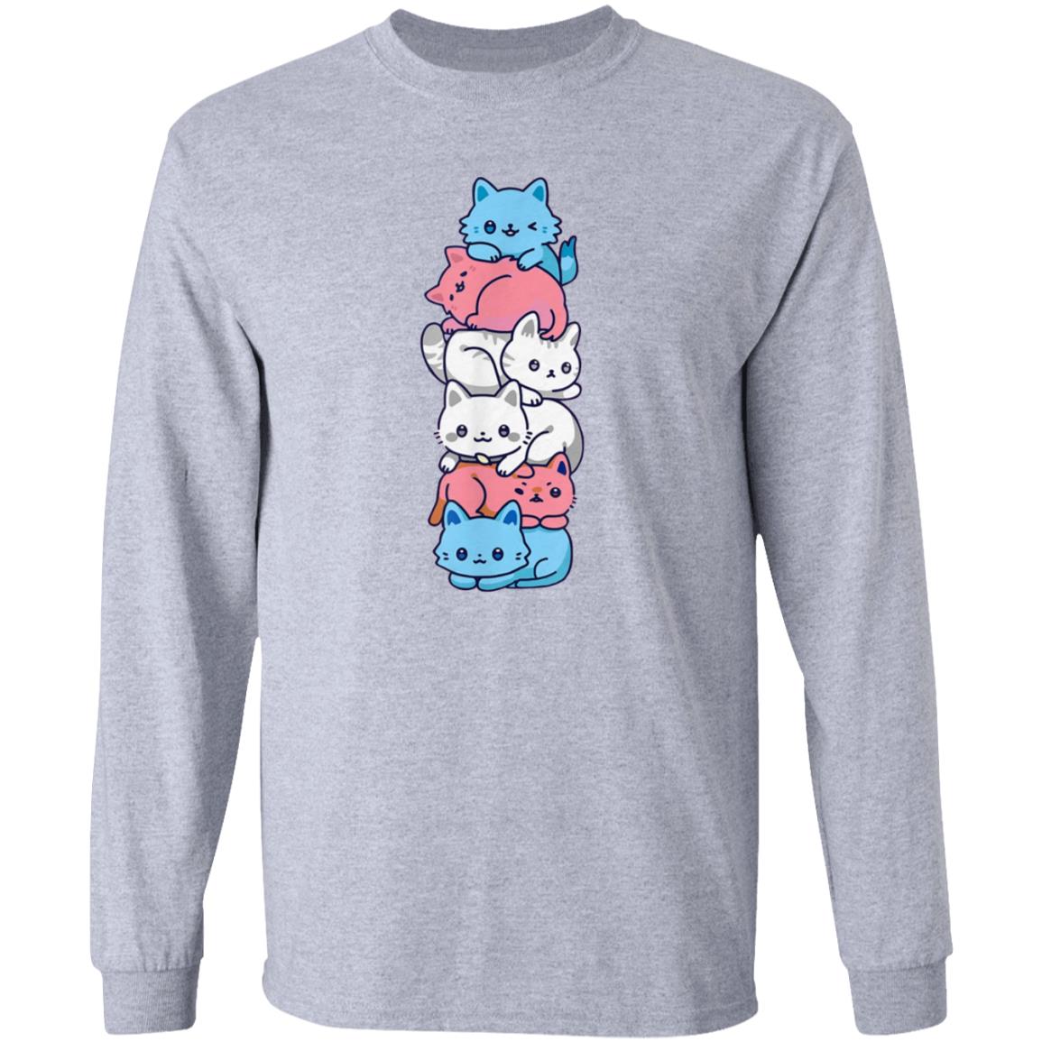 Transgender Pride Cat Lgbt Trans Flag Cute Cats Shirt Hoodie Sweatshirt - Teechipus
