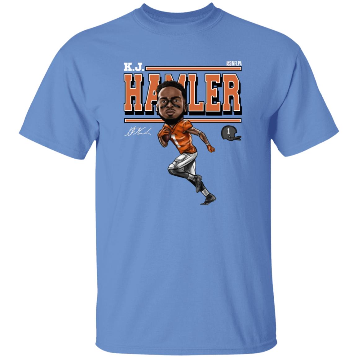 Tim Patrick Wearing Kj Hamler Shirt Denver Football K.J. Hamler Cartoon Shirt - Teechipus