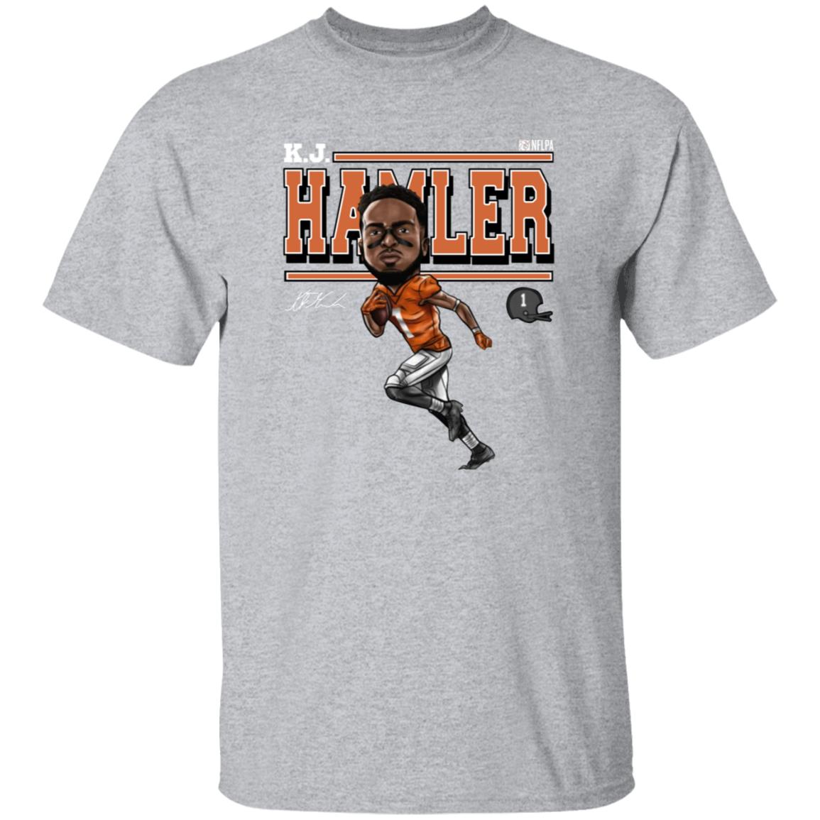 Tim Patrick Wearing Kj Hamler Shirt Denver Football K.J. Hamler Cartoon Shirt - Teechipus