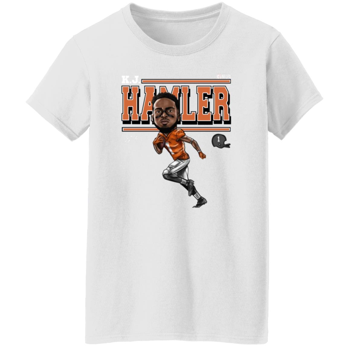 Tim Patrick Wearing Kj Hamler Shirt Denver Football K.J. Hamler Cartoon Shirt - Teechipus