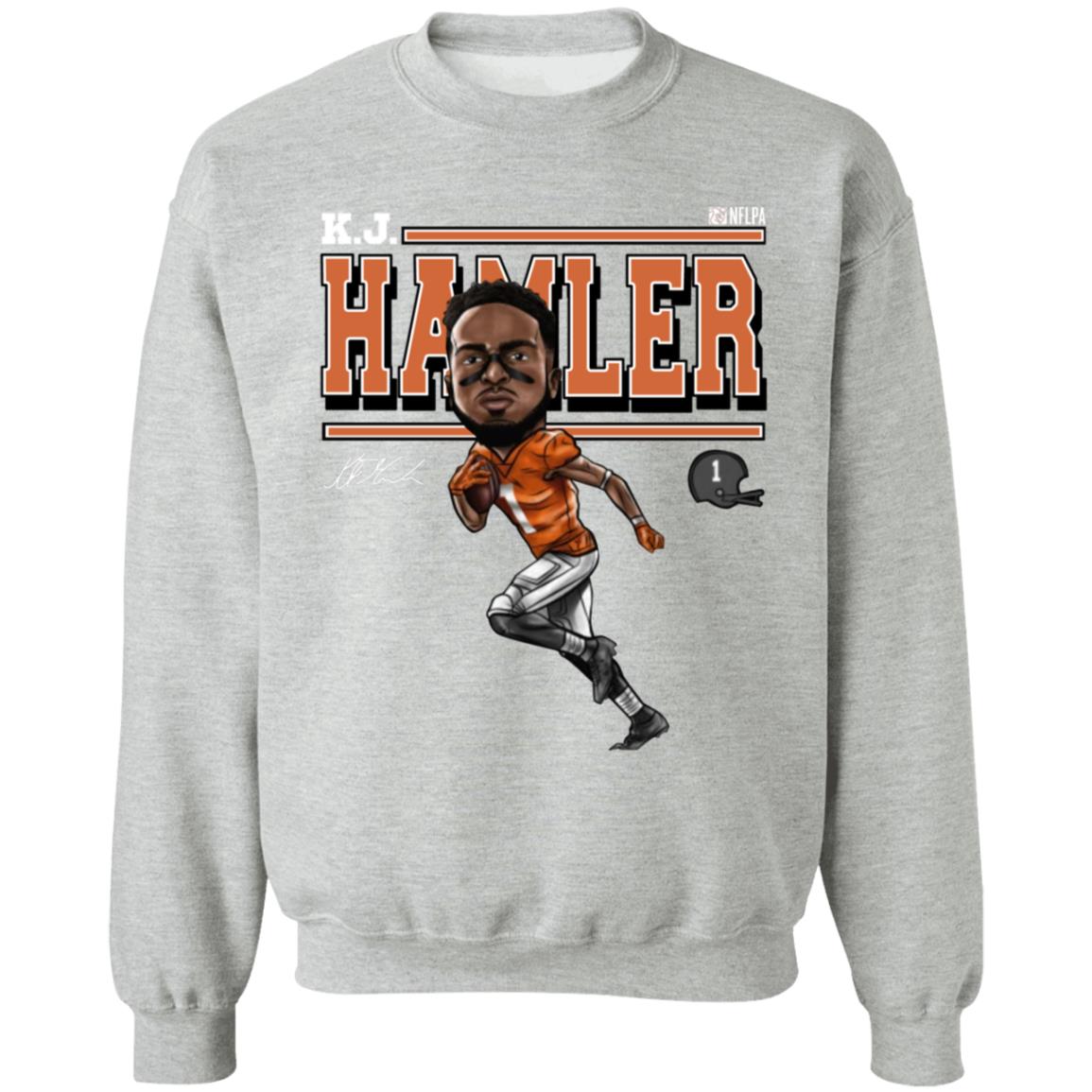 Tim Patrick Wearing Kj Hamler Shirt Denver Football K.J. Hamler Cartoon Shirt - Teechipus