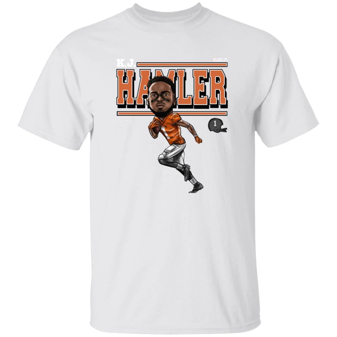 Tim Patrick Wearing Kj Hamler Shirt Denver Football K.J. Hamler Cartoon Shirt - Teechipus