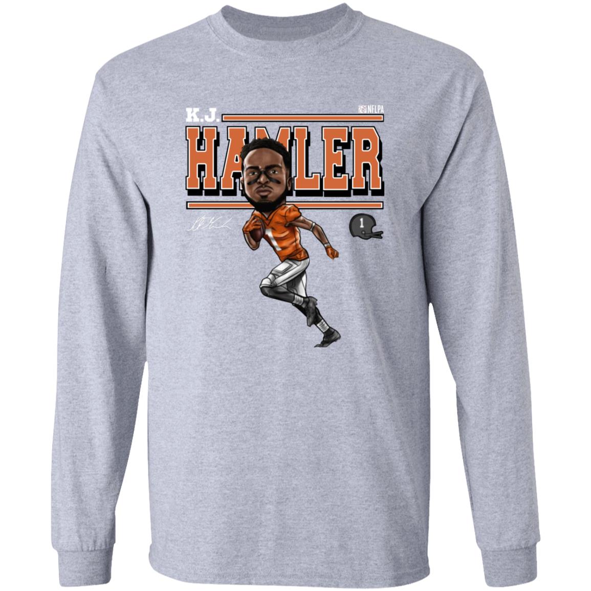 Tim Patrick Wearing Kj Hamler Shirt Denver Football K.J. Hamler Cartoon Shirt - Teechipus