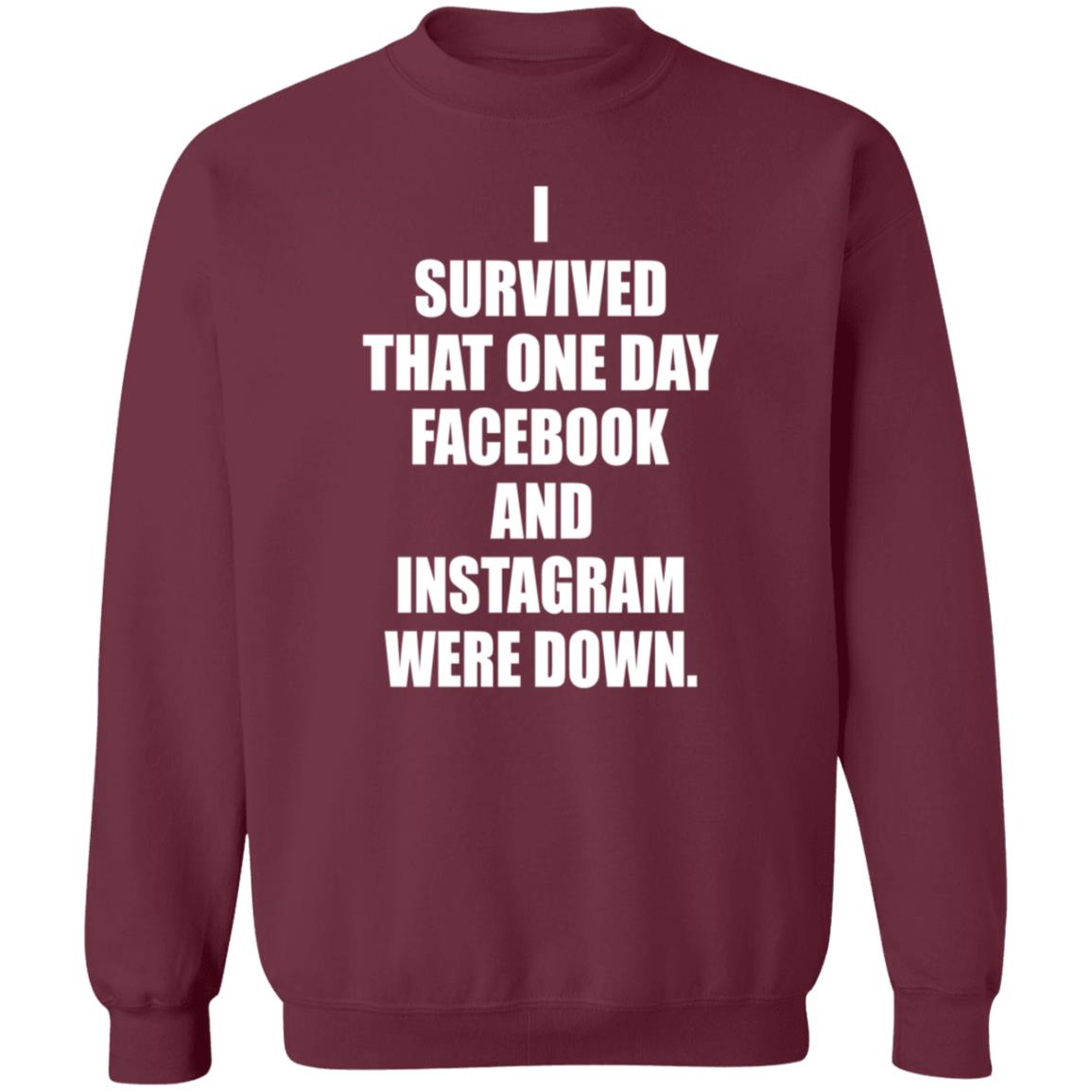 I Survived That One Day Facebook And Instagram Were Down Shirt Tim Young I Survived Shirt Hoodie Sweatshirt - Teechipus