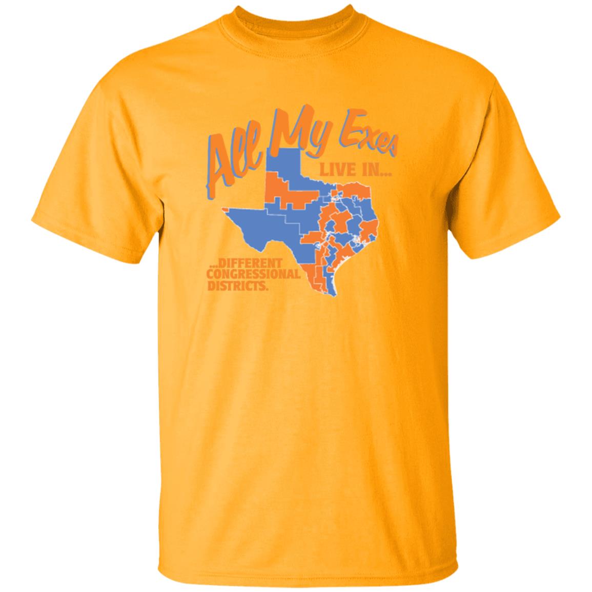 All My Texas Live In Different Congressional Districts Shirt Move Texas Merch All My Exes Shirt - Teechipus
