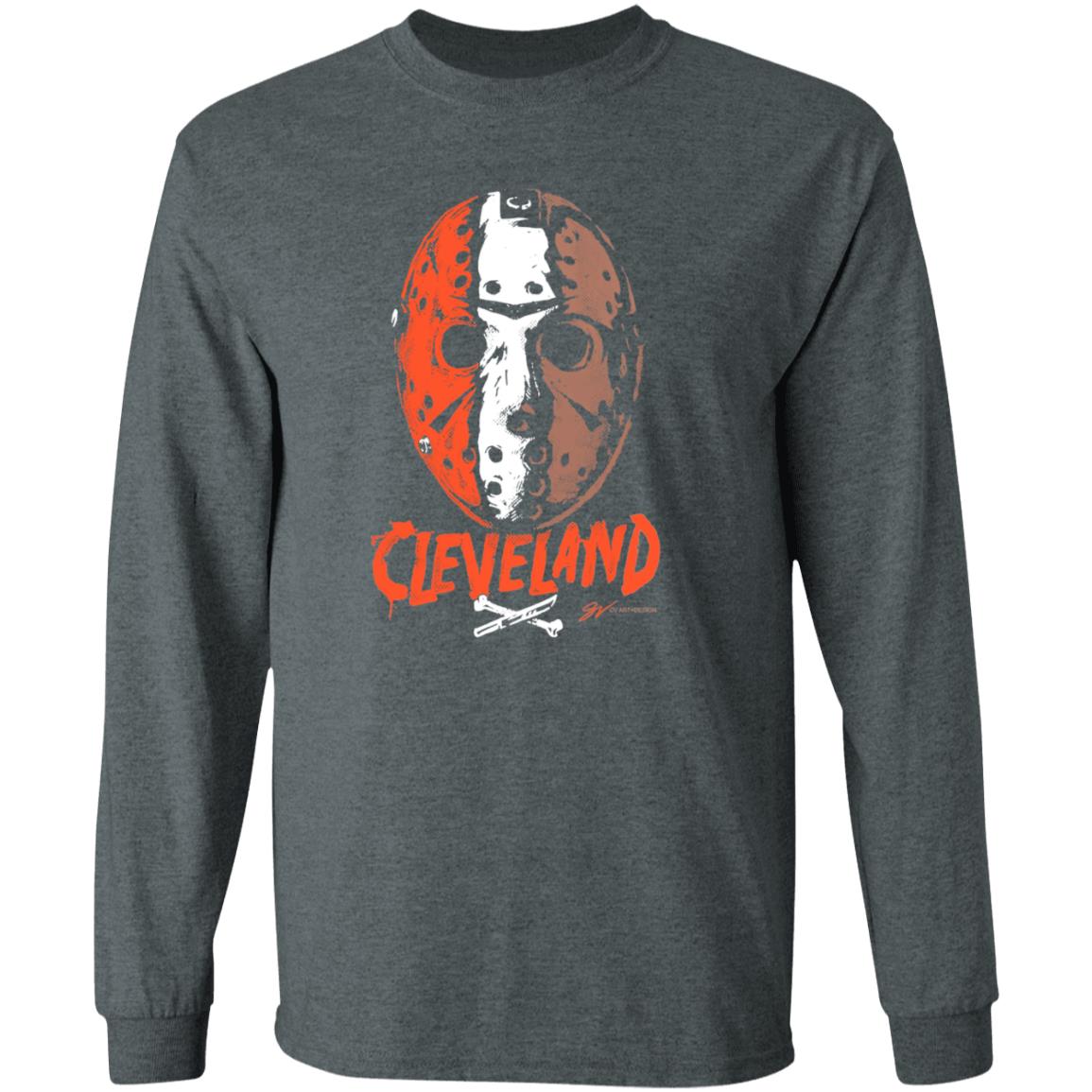 Cleveland Football Halloween Mask T Shirt Gvartwork Store Cleveland Football Halloween Mask Shirt Hoodie Sweatshirt - Teechipus