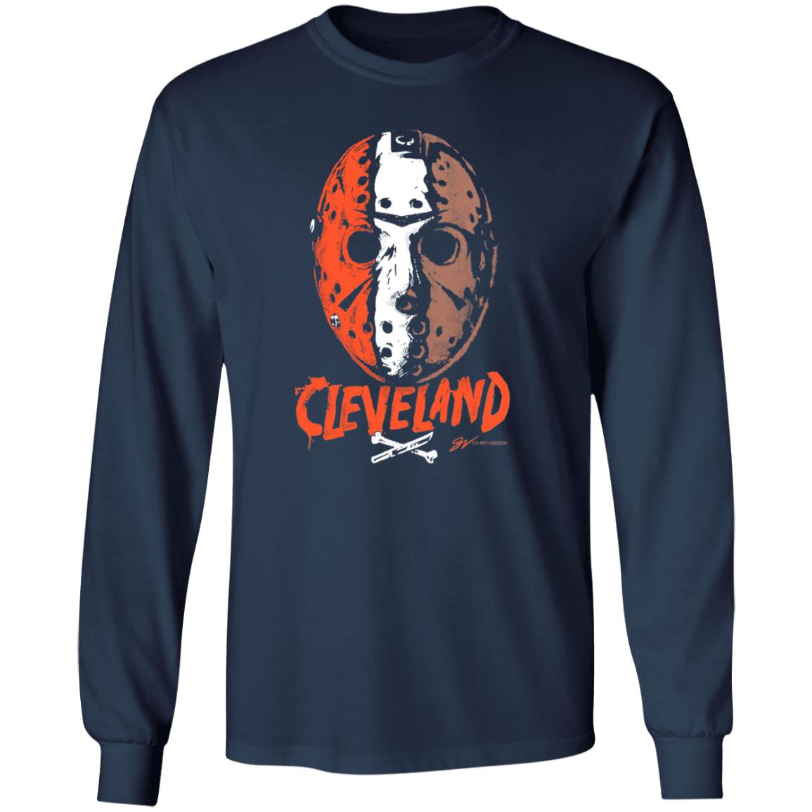 Cleveland Football Halloween Mask T Shirt Gvartwork Store Cleveland Football Halloween Mask Shirt Hoodie Sweatshirt - Teechipus