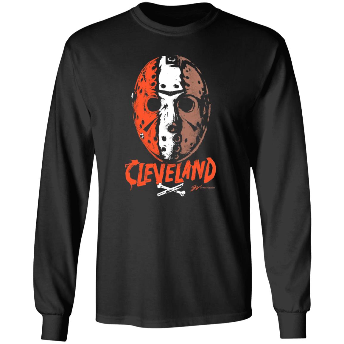 Cleveland Football Halloween Mask T Shirt Gvartwork Store Cleveland Football Halloween Mask Shirt Hoodie Sweatshirt - Teechipus