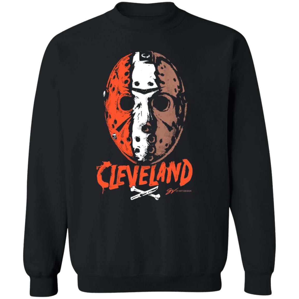 Cleveland Football Halloween Mask T Shirt Gvartwork Store Cleveland Football Halloween Mask Shirt Hoodie Sweatshirt - Teechipus