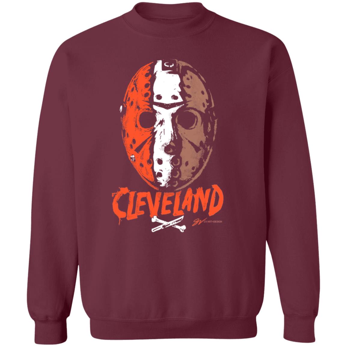 Cleveland Football Halloween Mask T Shirt Gvartwork Store Cleveland Football Halloween Mask Shirt Hoodie Sweatshirt - Teechipus