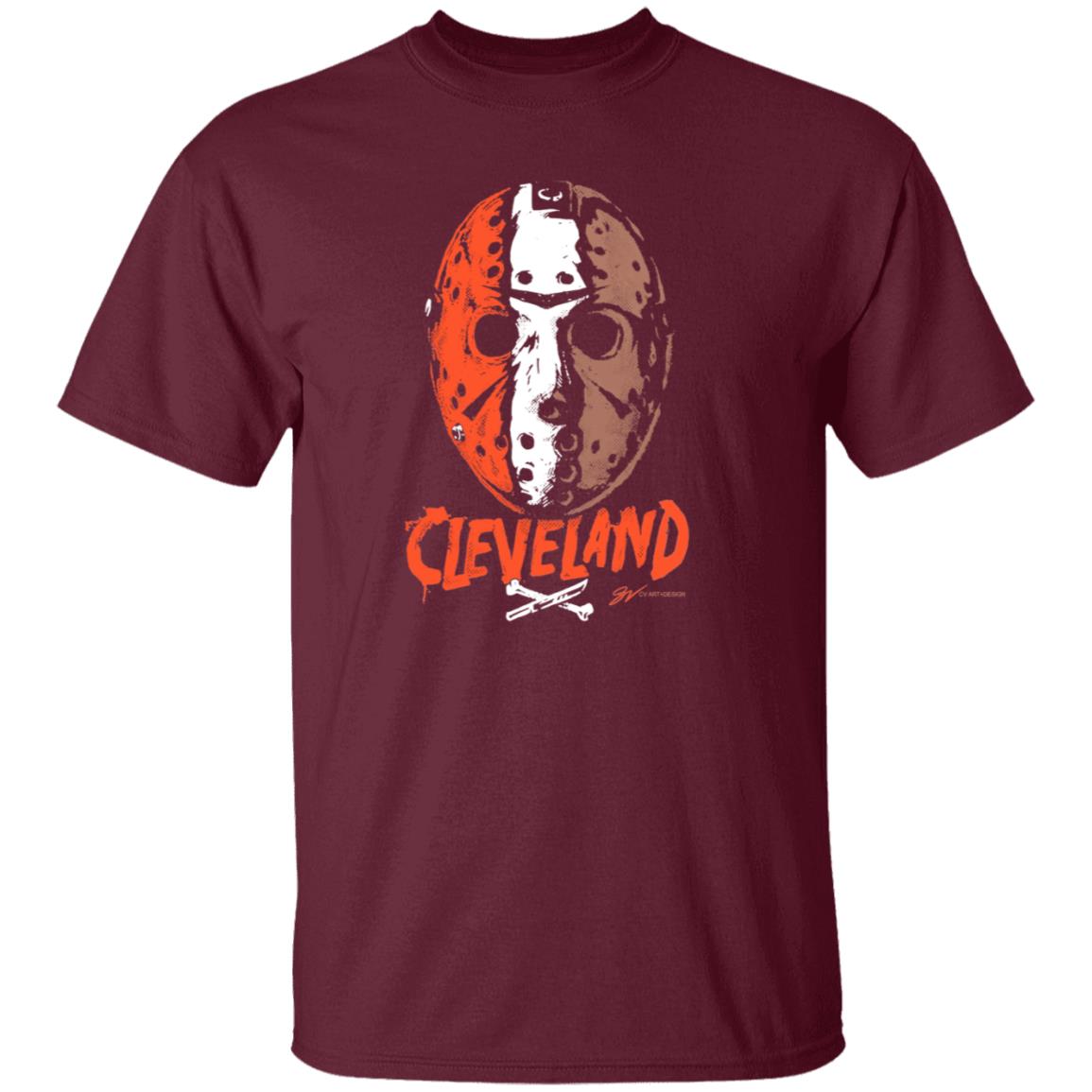 Cleveland Football Halloween Mask T Shirt Gvartwork Store Cleveland Football Halloween Mask Shirt Hoodie Sweatshirt - Teechipus