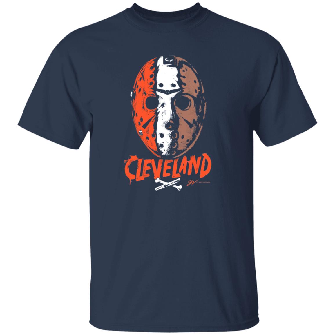 Cleveland Football Halloween Mask T Shirt Gvartwork Store Cleveland Football Halloween Mask Shirt Hoodie Sweatshirt - Teechipus