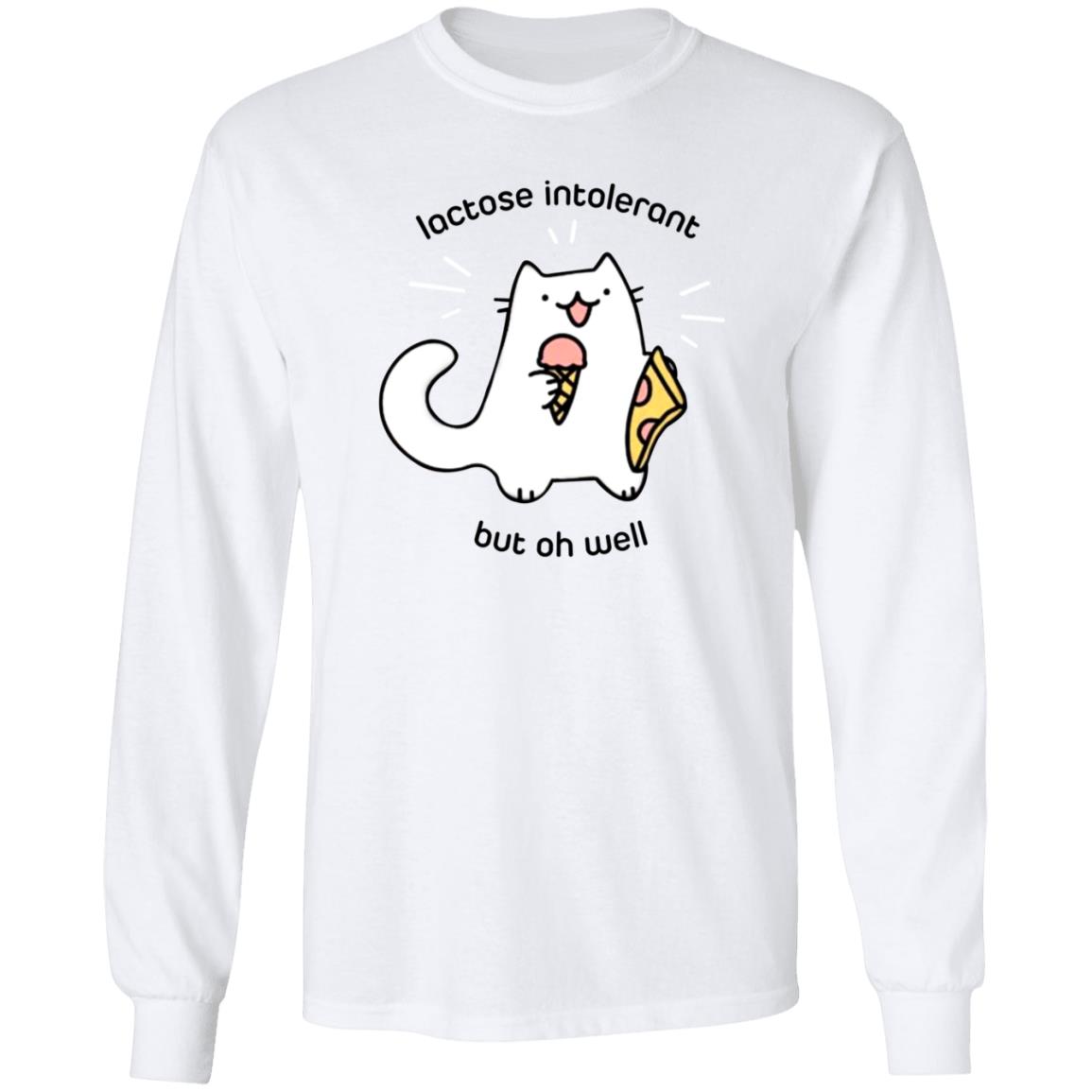 Lactose Intolerant Cat But Oh Well Shirt Ice Cream Pizza Cat Shirt - Teechipus
