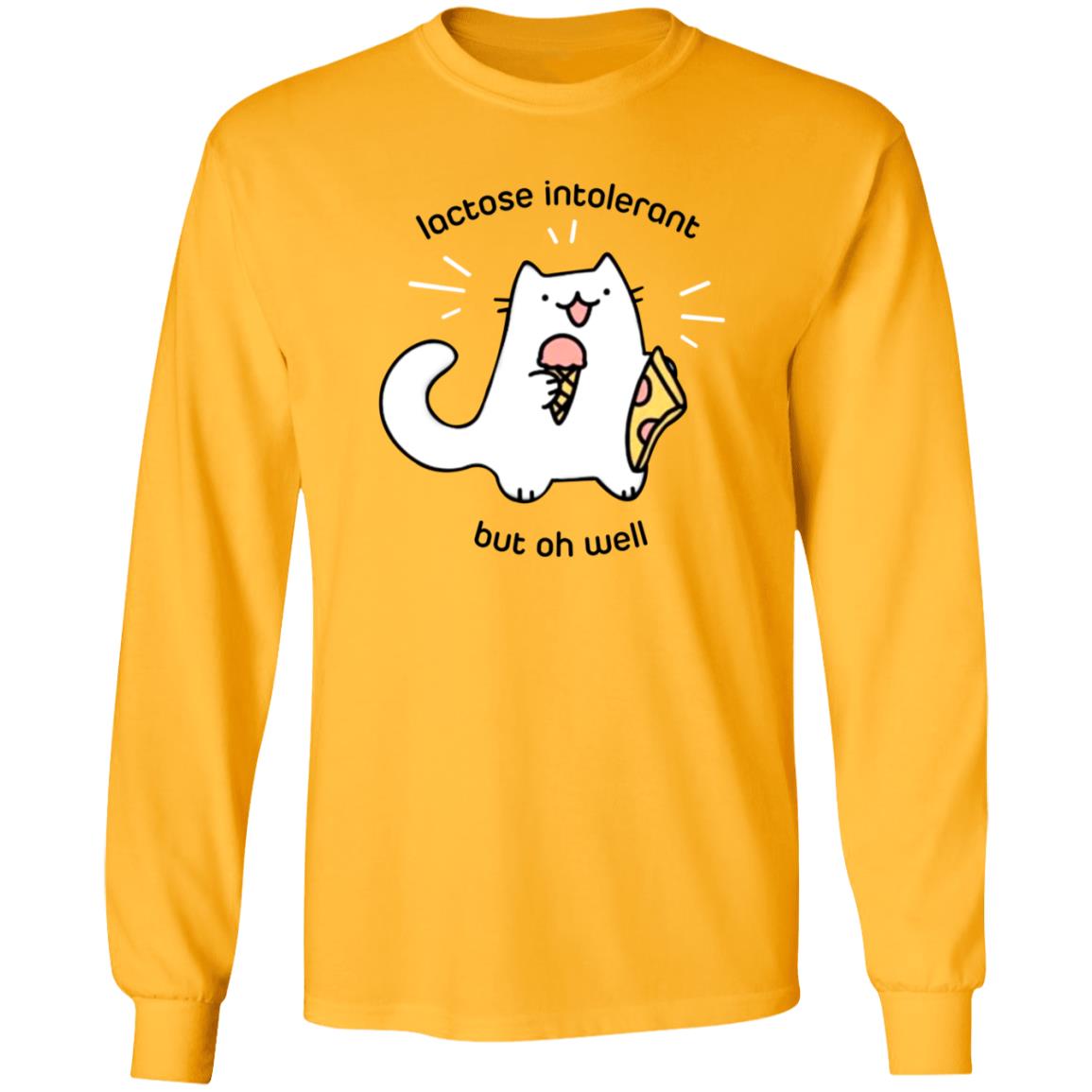 Lactose Intolerant Cat But Oh Well Shirt Ice Cream Pizza Cat Shirt - Teechipus