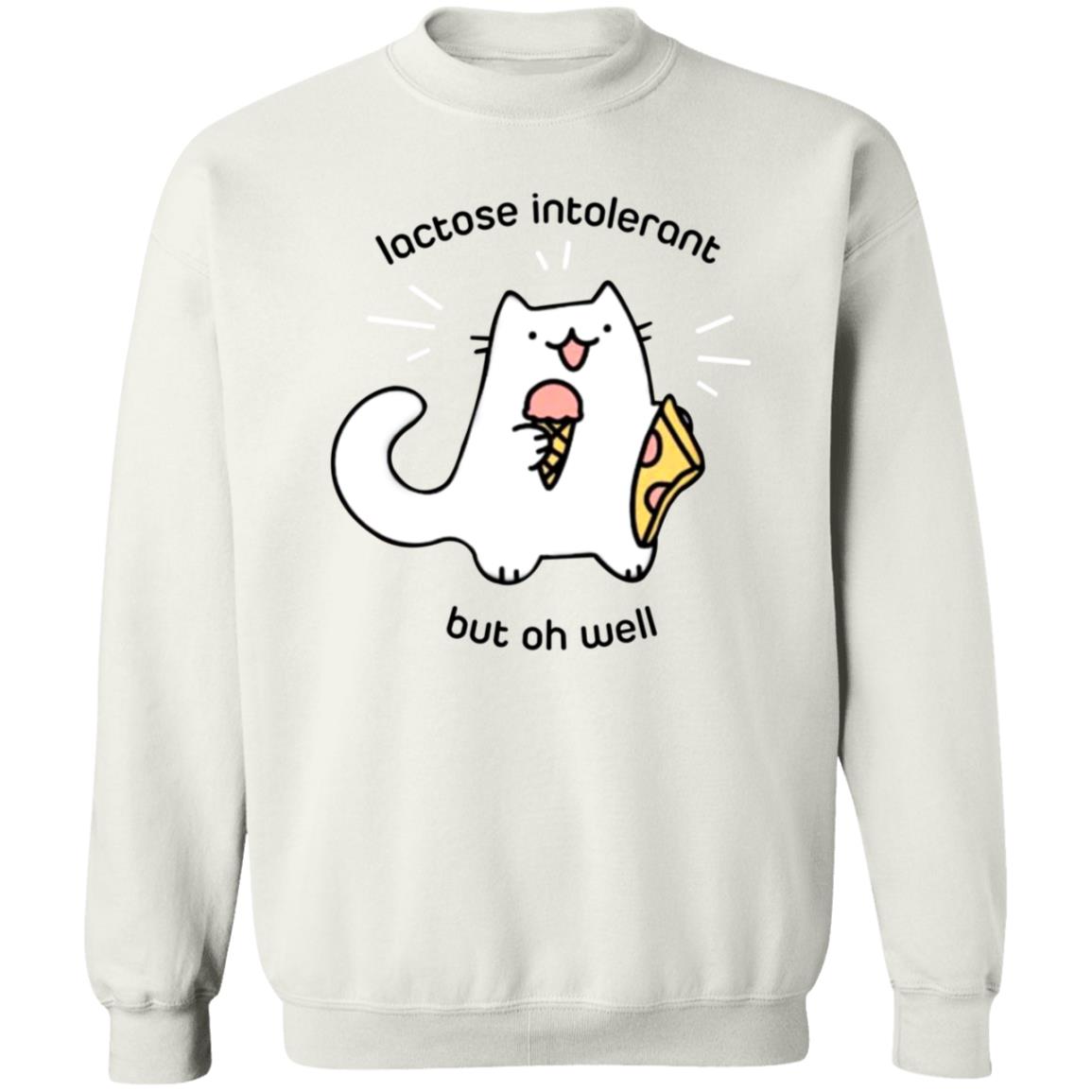 Lactose Intolerant Cat But Oh Well Shirt Ice Cream Pizza Cat Shirt - Teechipus