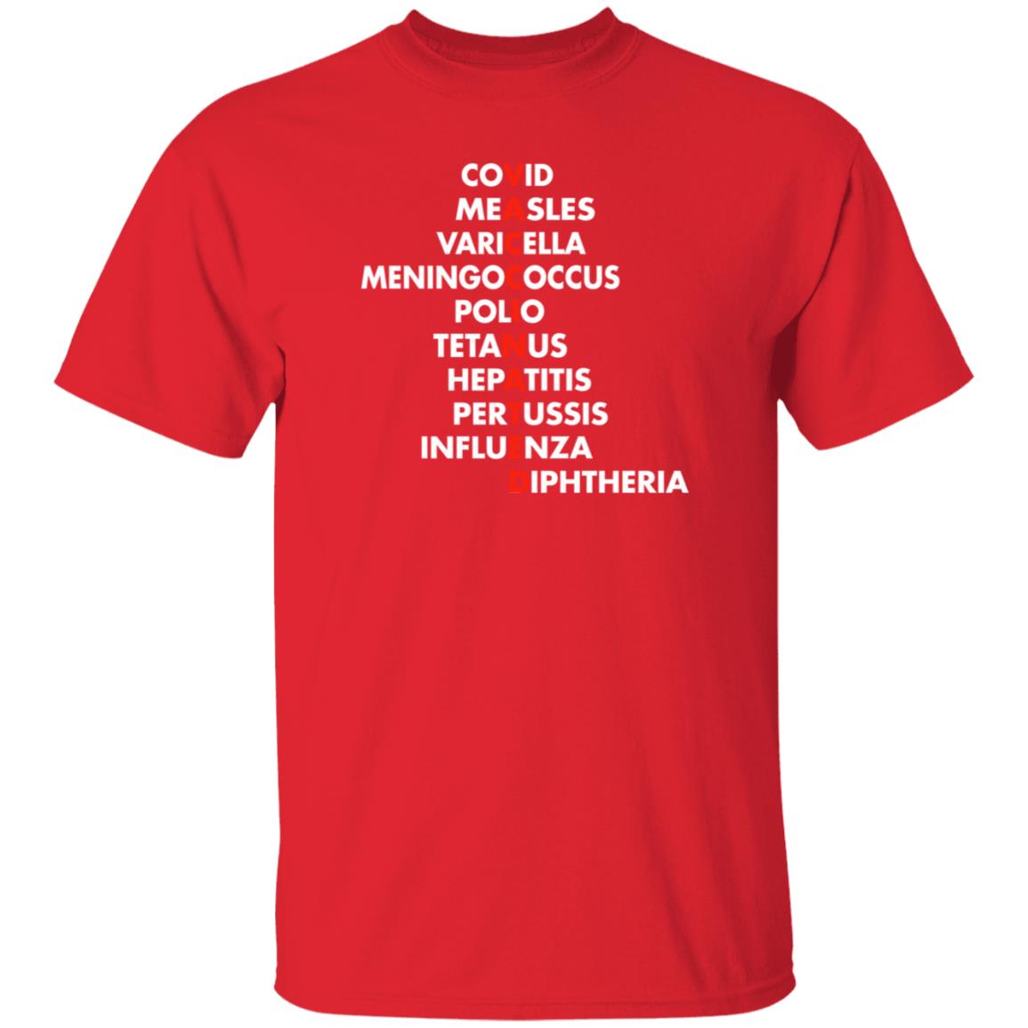 Covid Measles Varicella Meningococcus Polio Tetanus Hepatitis Shirt Vaccinated Covid Measles Varicella Meningococcus Polio Tetanus Shirt - Teechipus