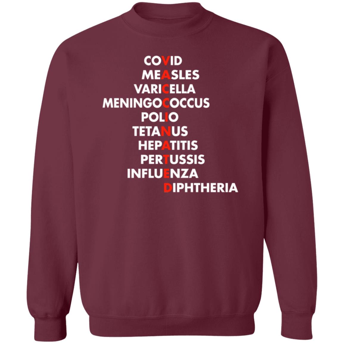 Covid Measles Varicella Meningococcus Polio Tetanus Hepatitis Shirt Vaccinated Covid Measles Varicella Meningococcus Polio Tetanus Shirt - Teechipus