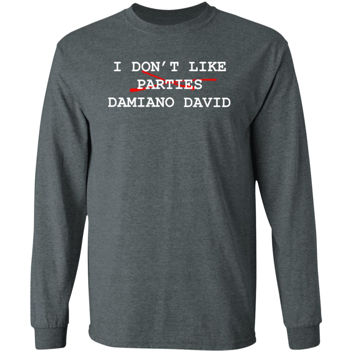 Maneskinofficial I Don't Like Parties Damiano David Shirt Hoodie Sweatshirt - Teechipus