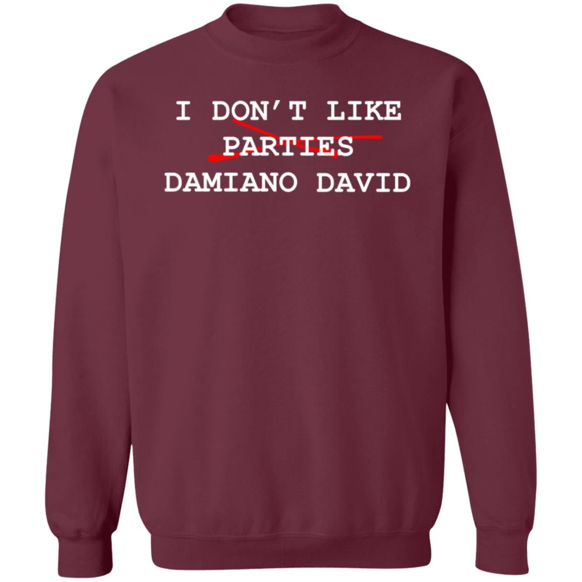 Maneskinofficial I Don't Like Parties Damiano David Shirt Hoodie Sweatshirt - Teechipus