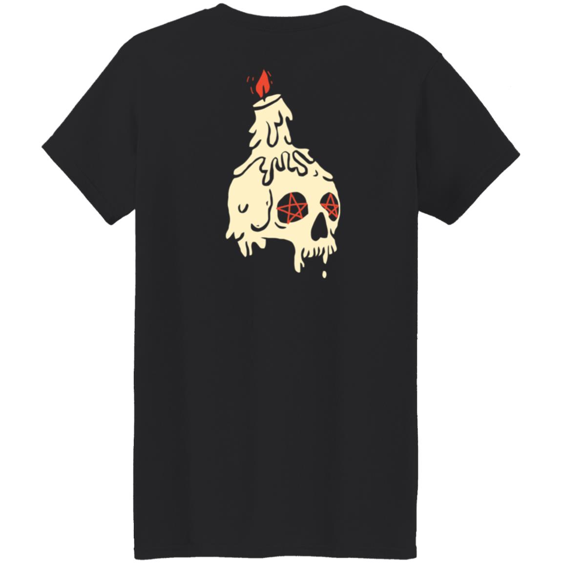 Lights Out Candle Skull Shirt Lights Out Podcast Merch Mile Higher - Teechipus