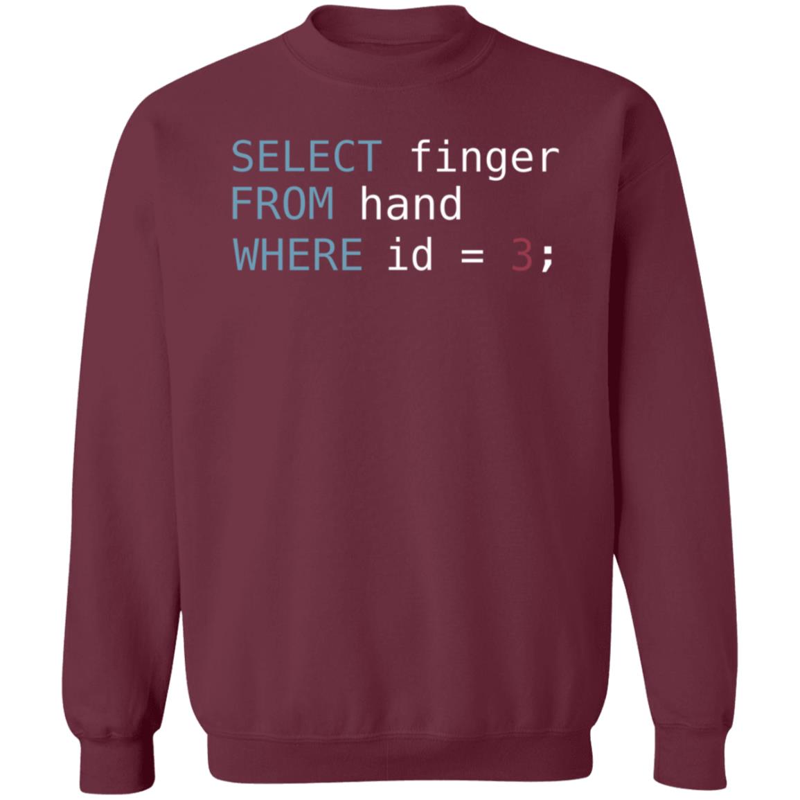 Davinylsmith Select Finger From Hand Where Id Equal 3 Shirt Hoodie Sweatshirt - Teechipus