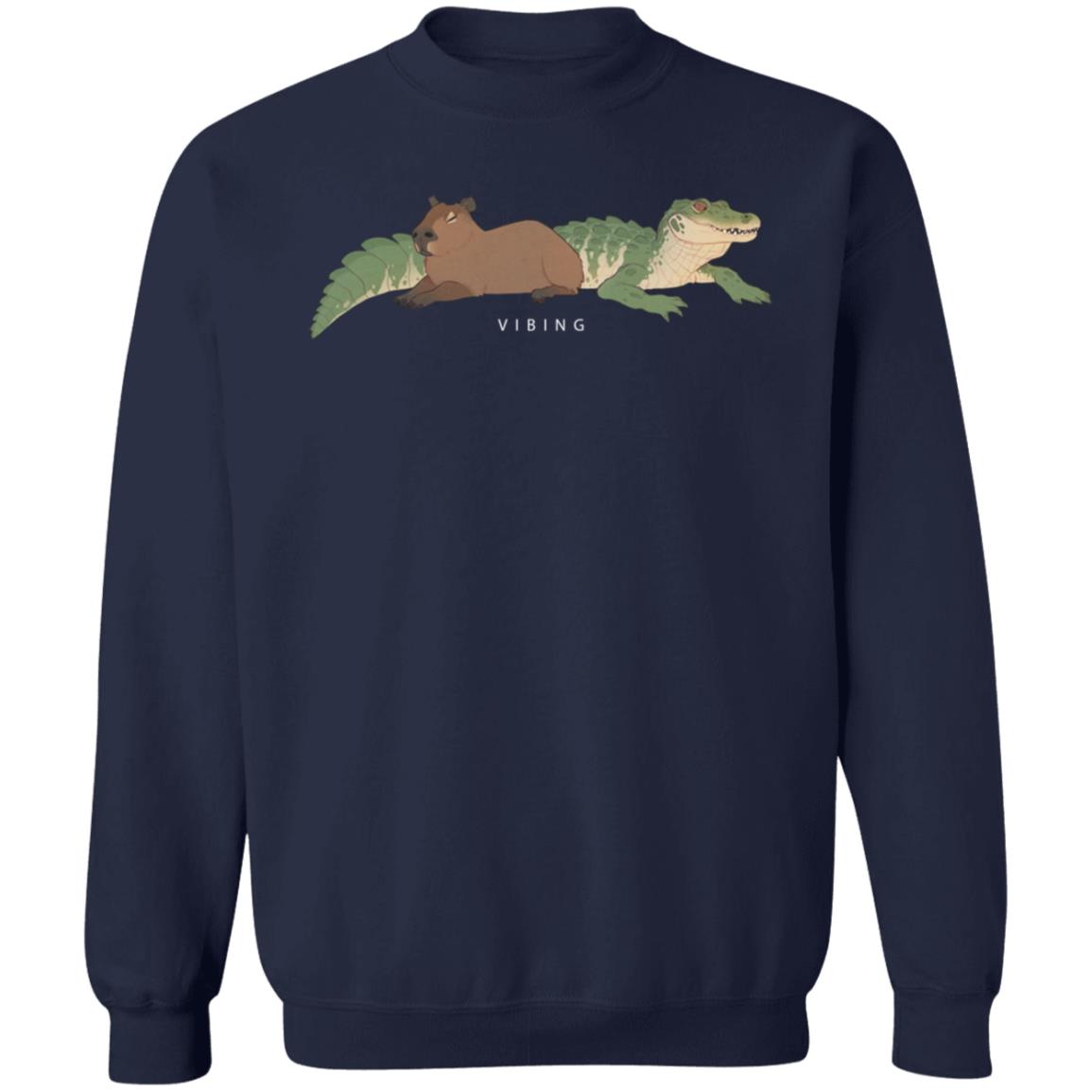 Capybara Vibing Hoodie Gators Daily Store Capybara Shirt Hoodie Sweatshirt - Teechipus
