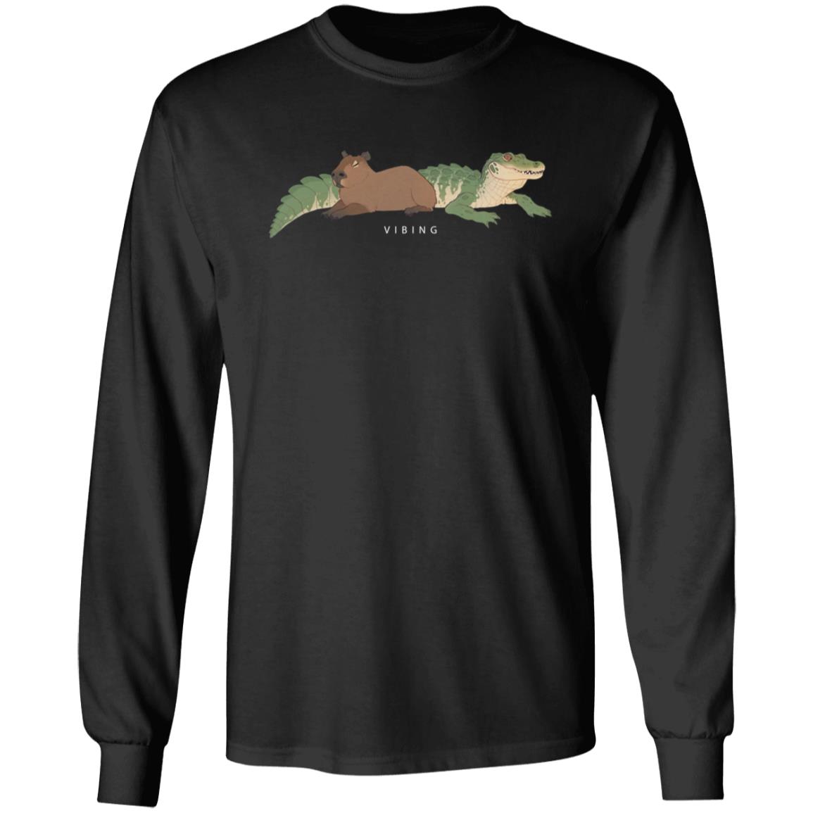 Capybara Vibing Hoodie Gators Daily Store Capybara Shirt Hoodie Sweatshirt - Teechipus