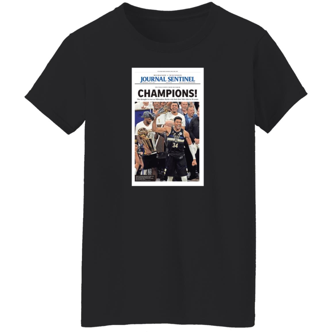 Milwaukee Bucks Journal Sentinel Champions 2021 Shirt Hoodie Sweatshirt - Teechipus