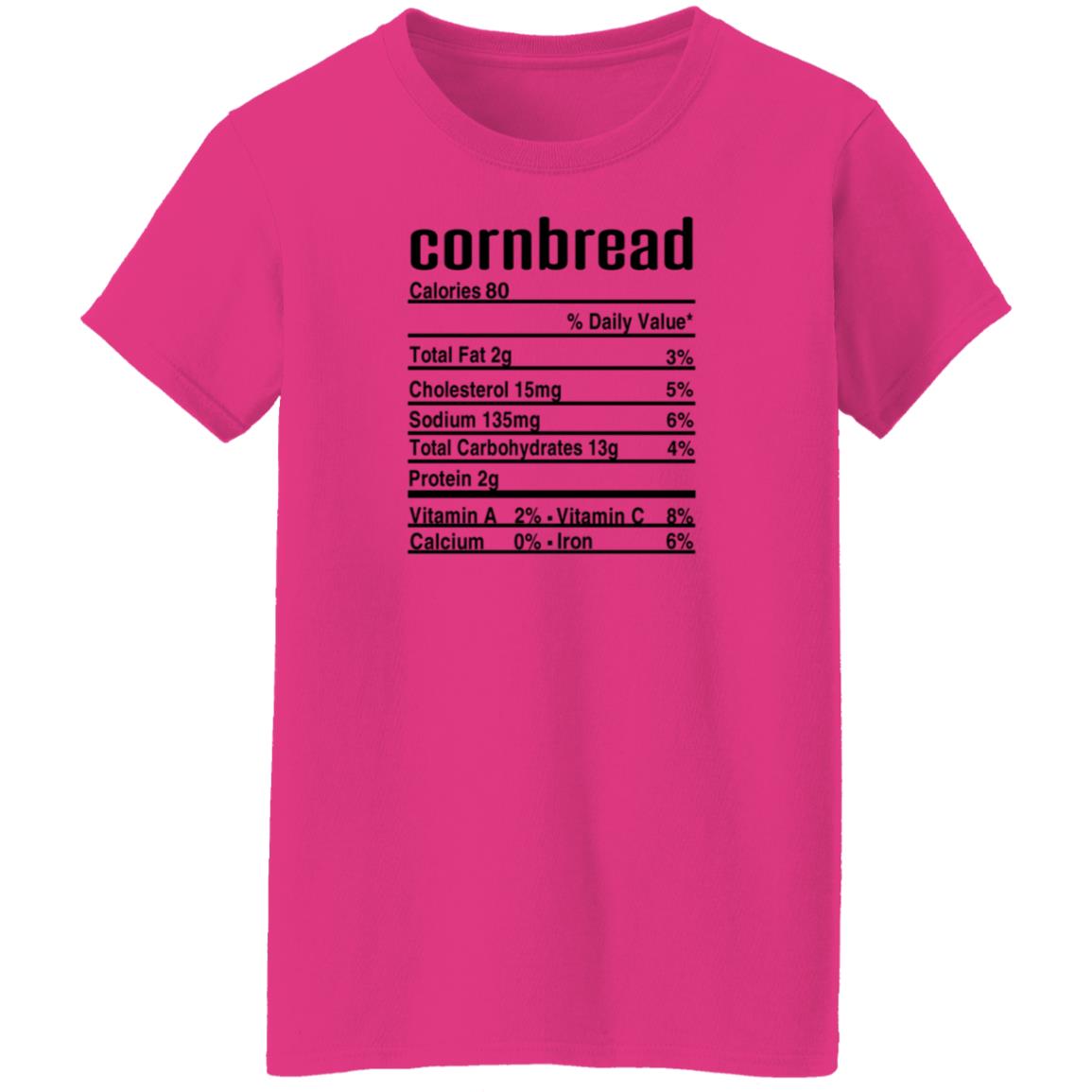 Ashley Mae Kitchen Cornbread Calories Daily Value Shirt Thanksgiving Christmas Cornbread Nutritional Facts Shirt - Teechipus