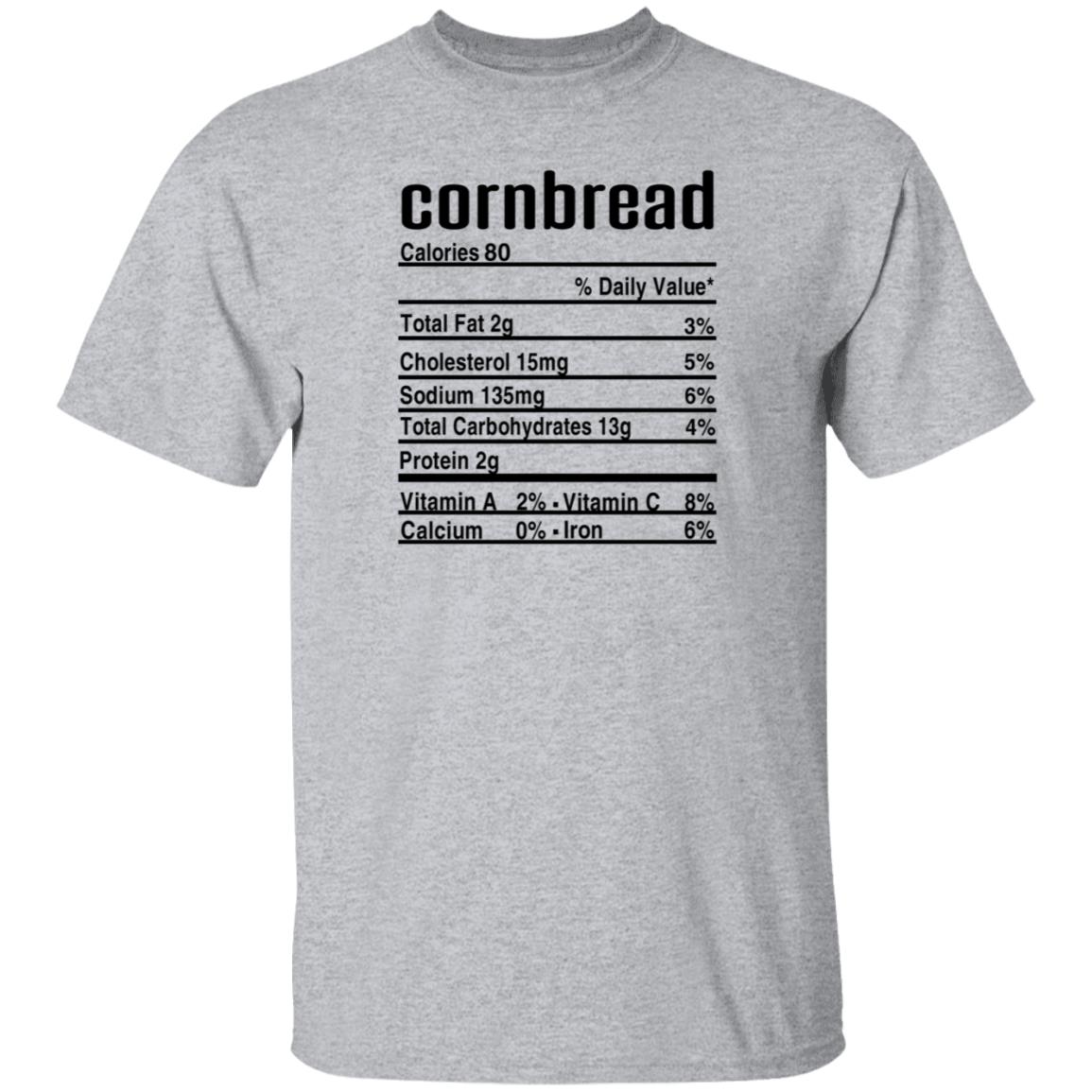 Ashley Mae Kitchen Cornbread Calories Daily Value Shirt Thanksgiving Christmas Cornbread Nutritional Facts Shirt - Teechipus
