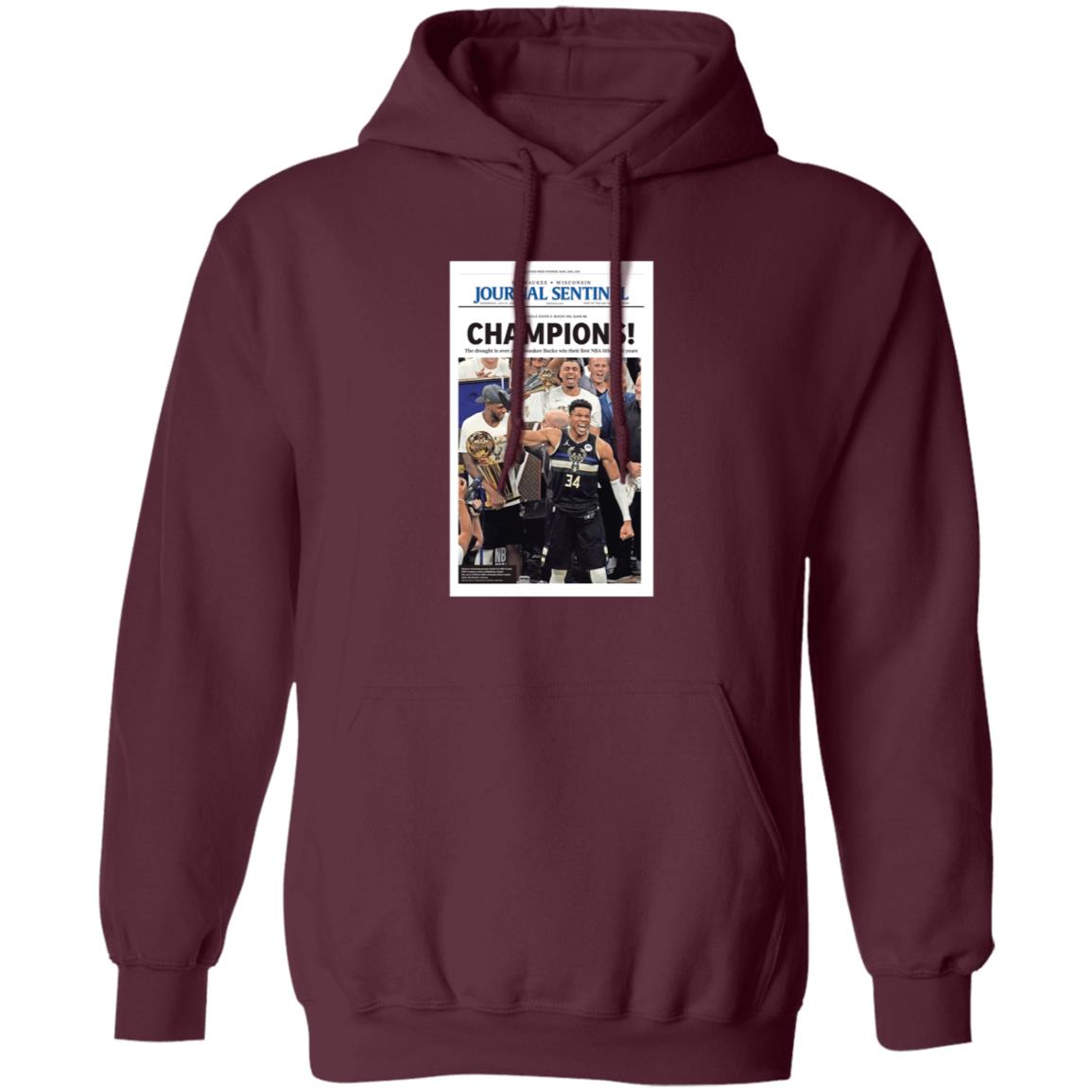Milwaukee Bucks Journal Sentinel Champions 2021 Shirt Hoodie Sweatshirt - Teechipus