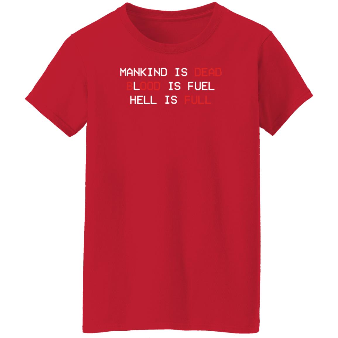 The New Blood Store Mankind Is Dead Blood Is Fuel Hell Is Full Shirt - Teechipus