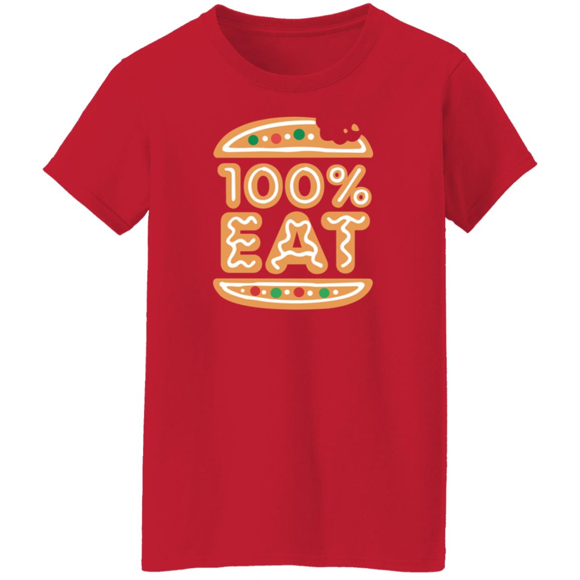 Rooster Teeth Store Face Jam 100% Eat Gingerbread Shirt - Teechipus