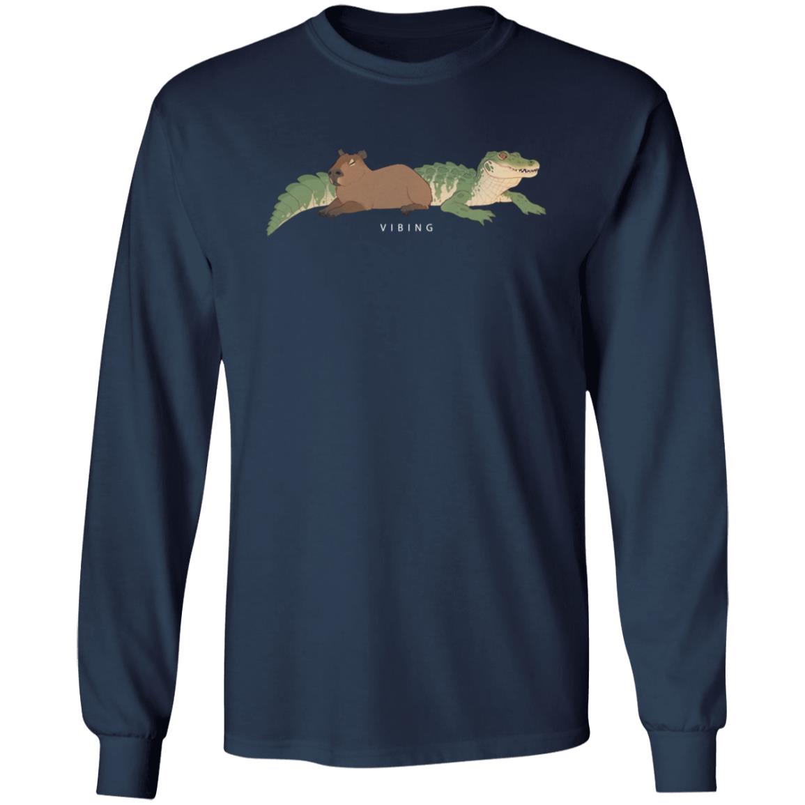 Capybara Vibing Hoodie Gators Daily Store Capybara Shirt Hoodie Sweatshirt - Teechipus