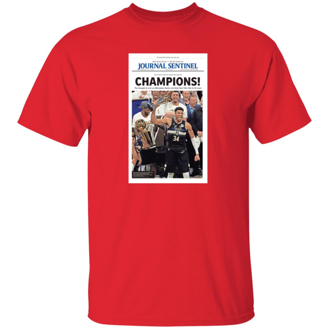 Milwaukee Bucks Journal Sentinel Champions 2021 Shirt Hoodie Sweatshirt - Teechipus