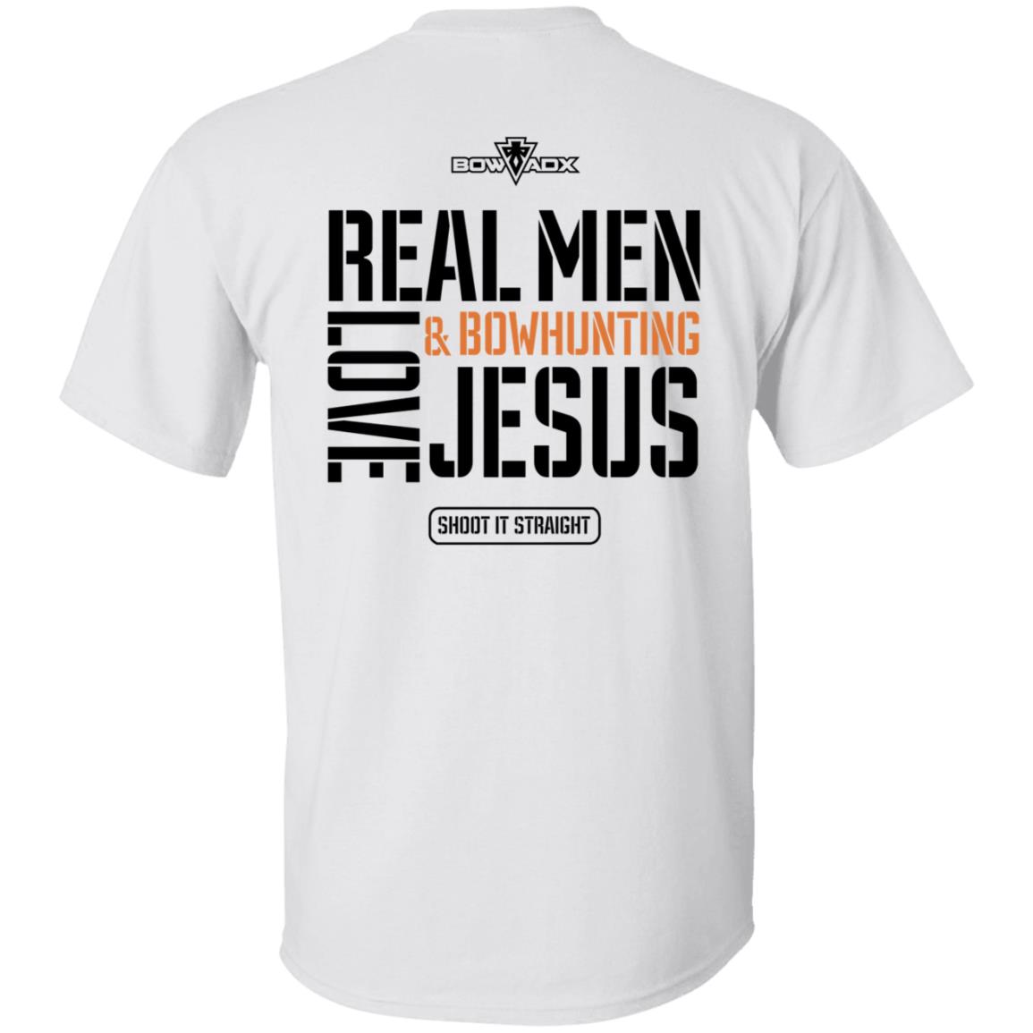 Real Men Love Bowhunting Jesus Shoot It Straight Shirt Bowadx Merch - Teechipus