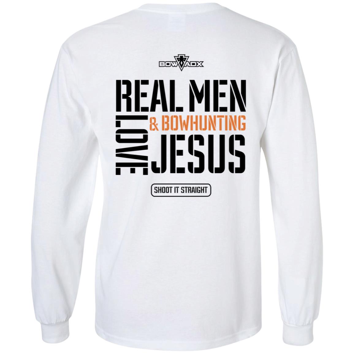 Real Men Love Bowhunting Jesus Shoot It Straight Shirt Bowadx Merch - Teechipus