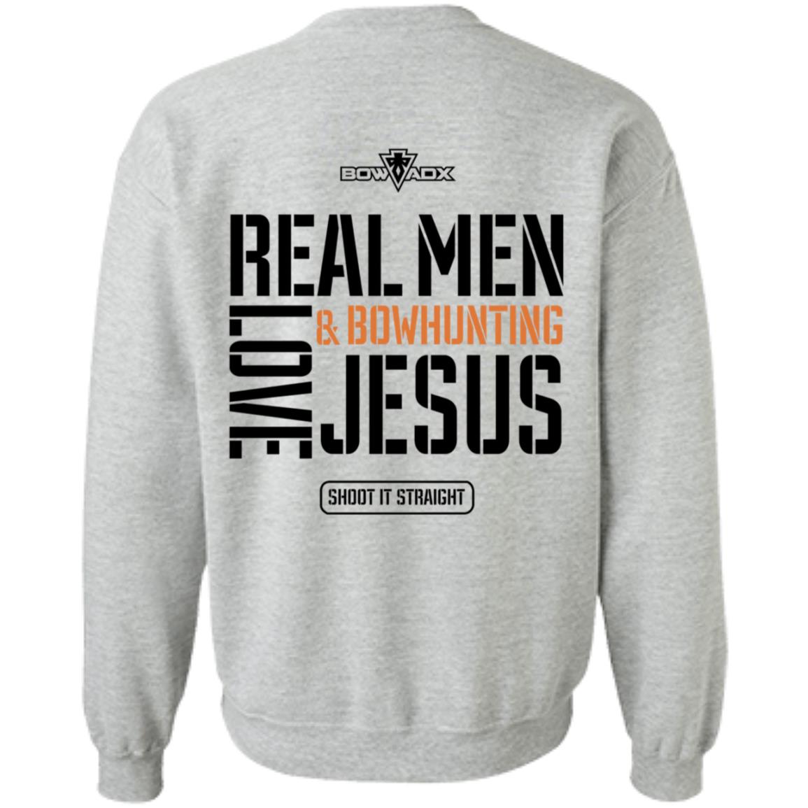 Real Men Love Bowhunting Jesus Shoot It Straight Shirt Bowadx Merch - Teechipus