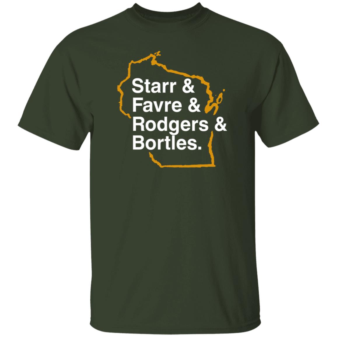 Starr And Favre And Rodgers And Bortles Shirt Barstoolsports Merch Gb List Shirt - Teechipus