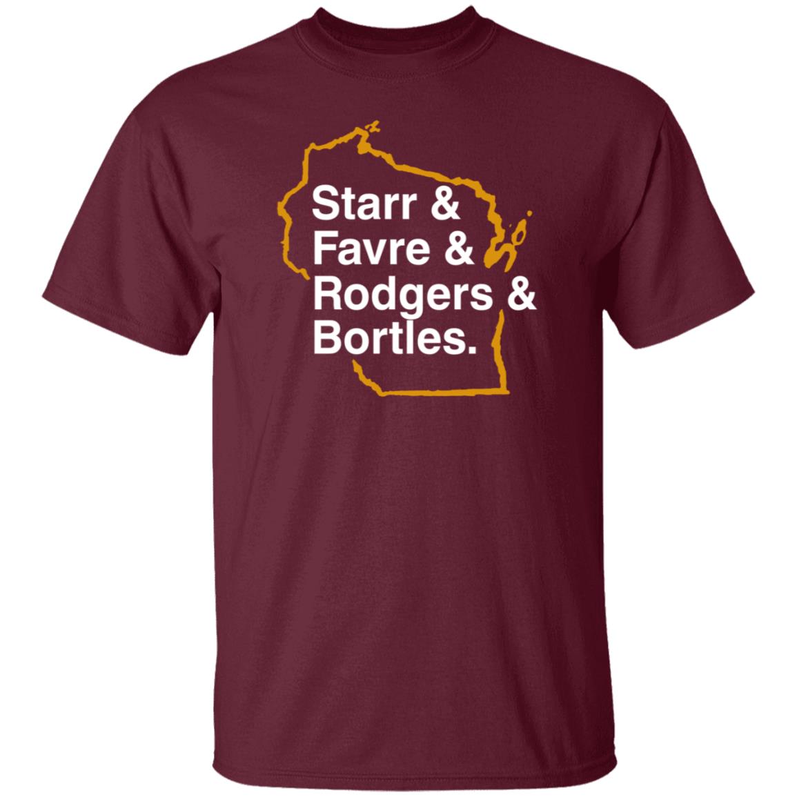 Starr And Favre And Rodgers And Bortles Shirt Barstoolsports Merch Gb List Shirt - Teechipus
