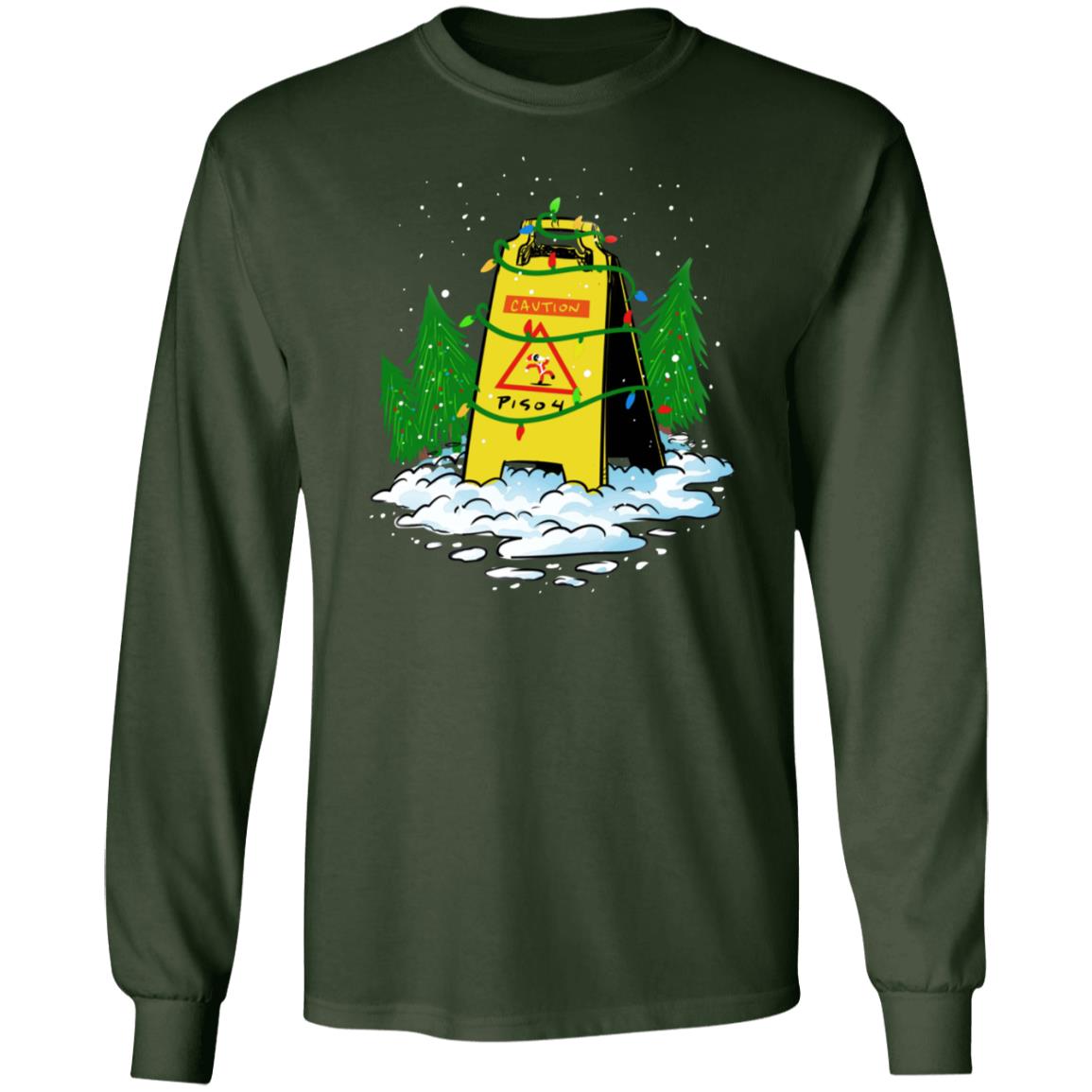 Piso4 Wet Floor Sign Merry Christmas Hoodie Piso4 Merch - Teechipus