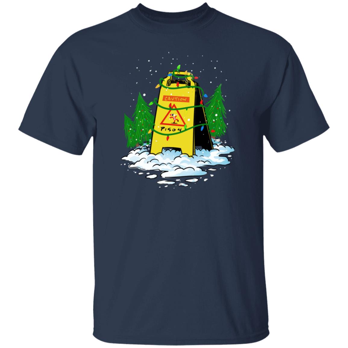 Piso4 Wet Floor Sign Merry Christmas Hoodie Piso4 Merch - Teechipus