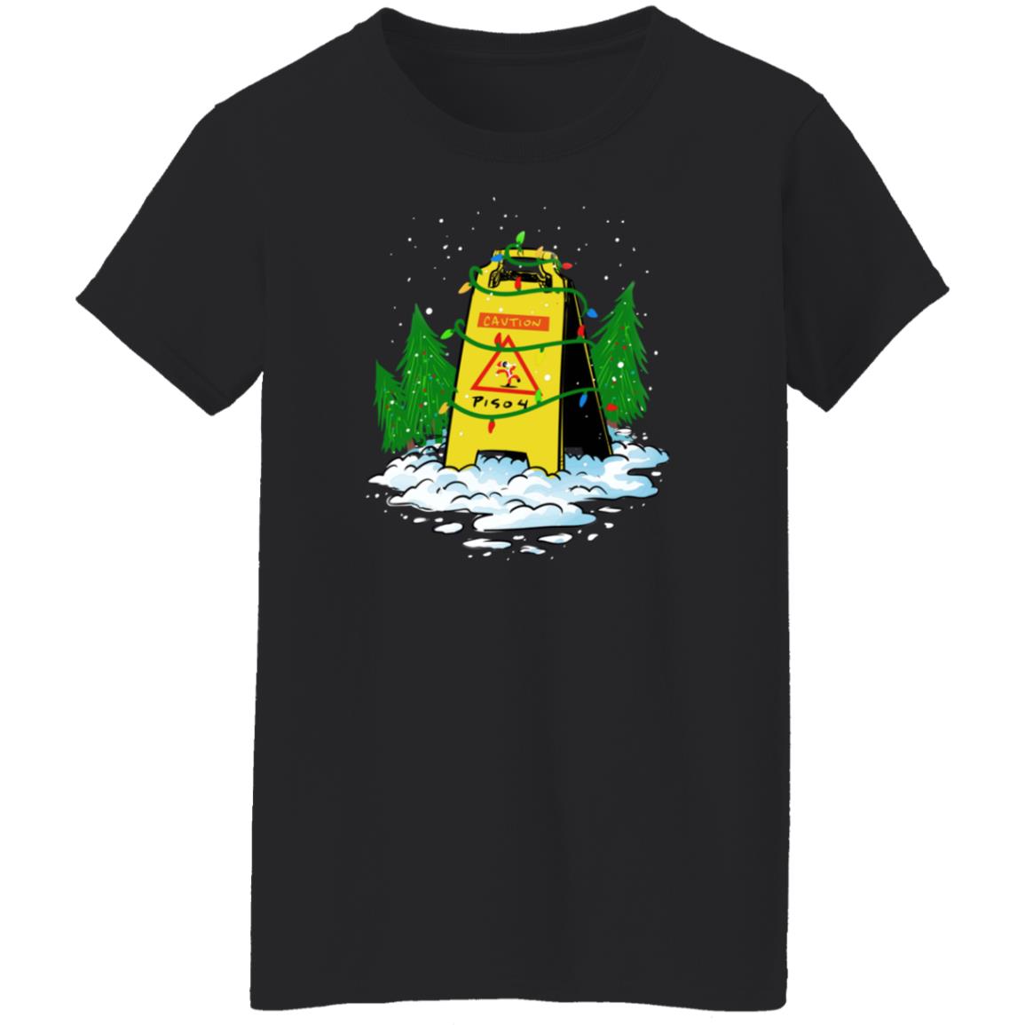 Piso4 Wet Floor Sign Merry Christmas Hoodie Piso4 Merch - Teechipus