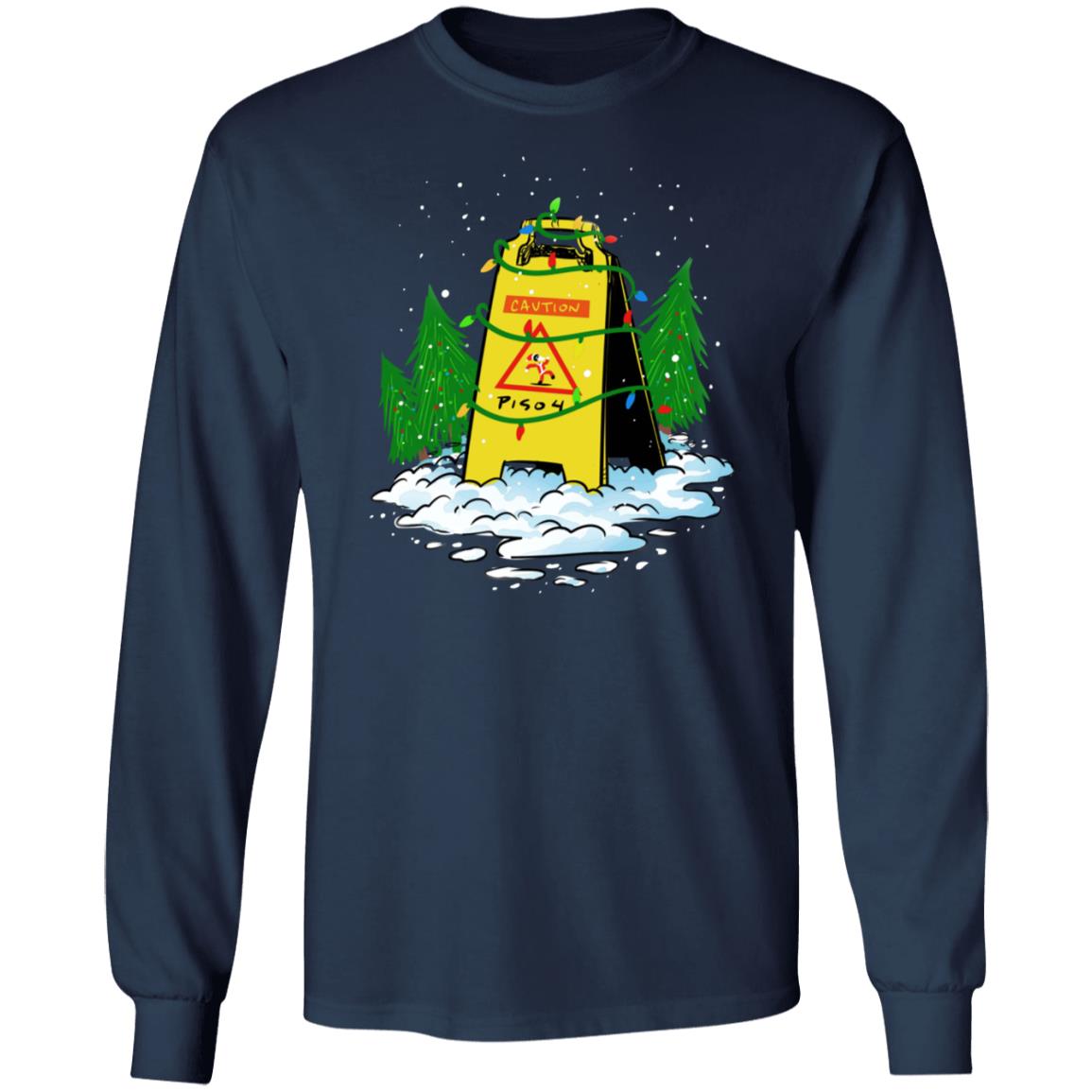 Piso4 Wet Floor Sign Merry Christmas Hoodie Piso4 Merch - Teechipus
