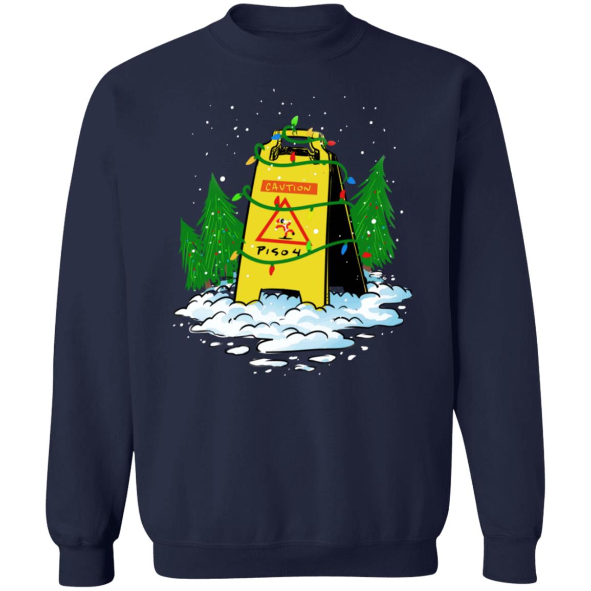 Piso4 Wet Floor Sign Merry Christmas Hoodie Piso4 Merch - Teechipus