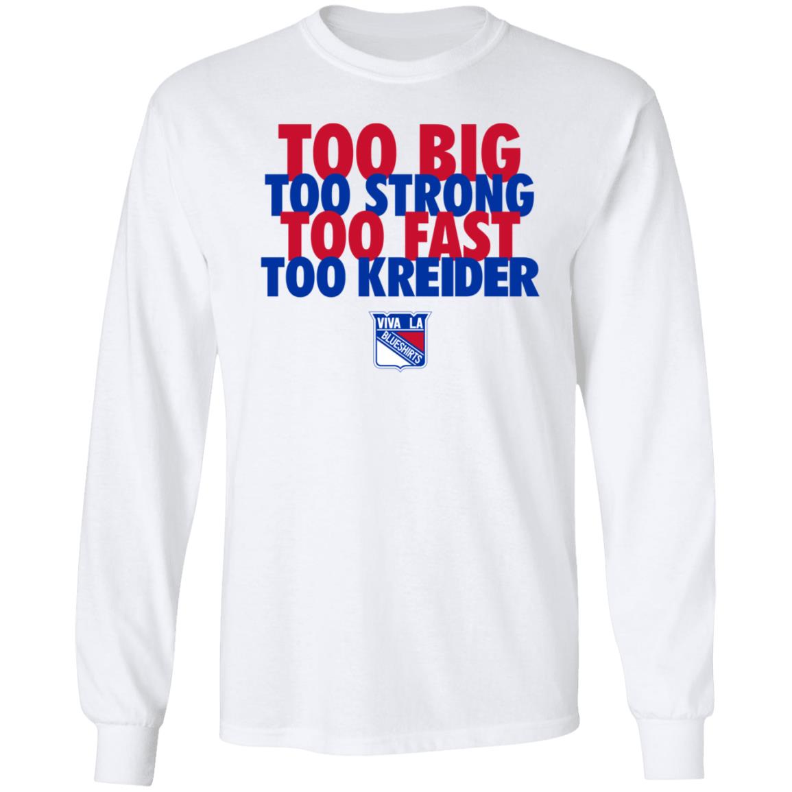 Michael Gismondi Too Big Too Strong Too Fast To Kreider Shirt Barstoolsports Merch - Teechipus