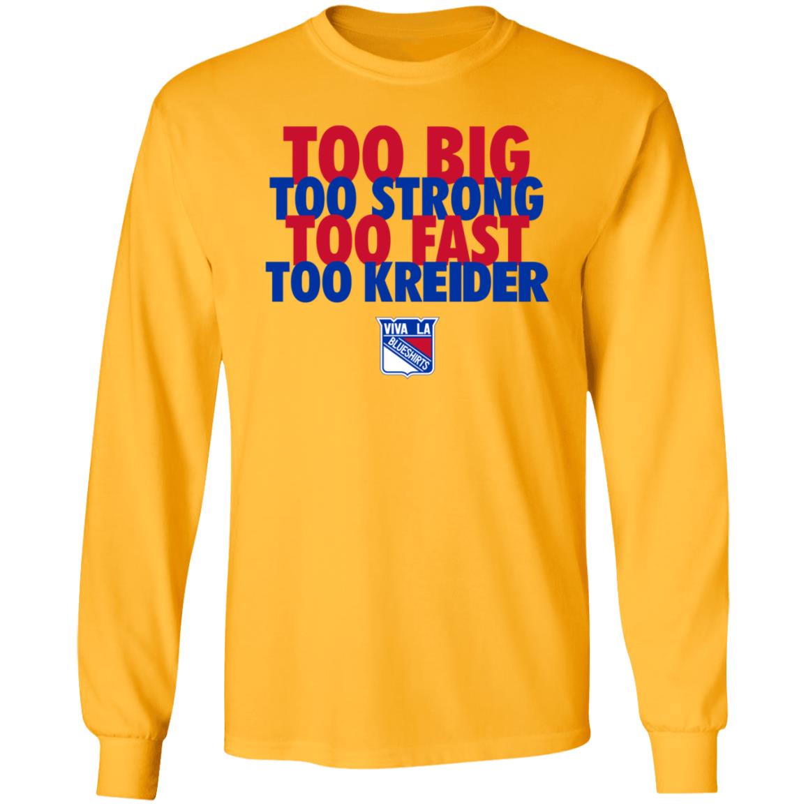 Michael Gismondi Too Big Too Strong Too Fast To Kreider Shirt Barstoolsports Merch - Teechipus