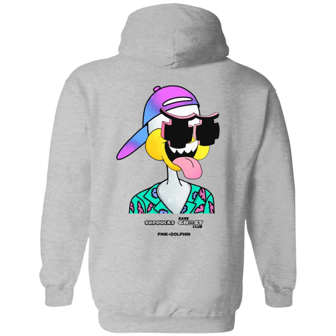 Sup Ghost Hoodie Supducks X Rare Ghost Club X Pink Dolphin Merch - Teechipus