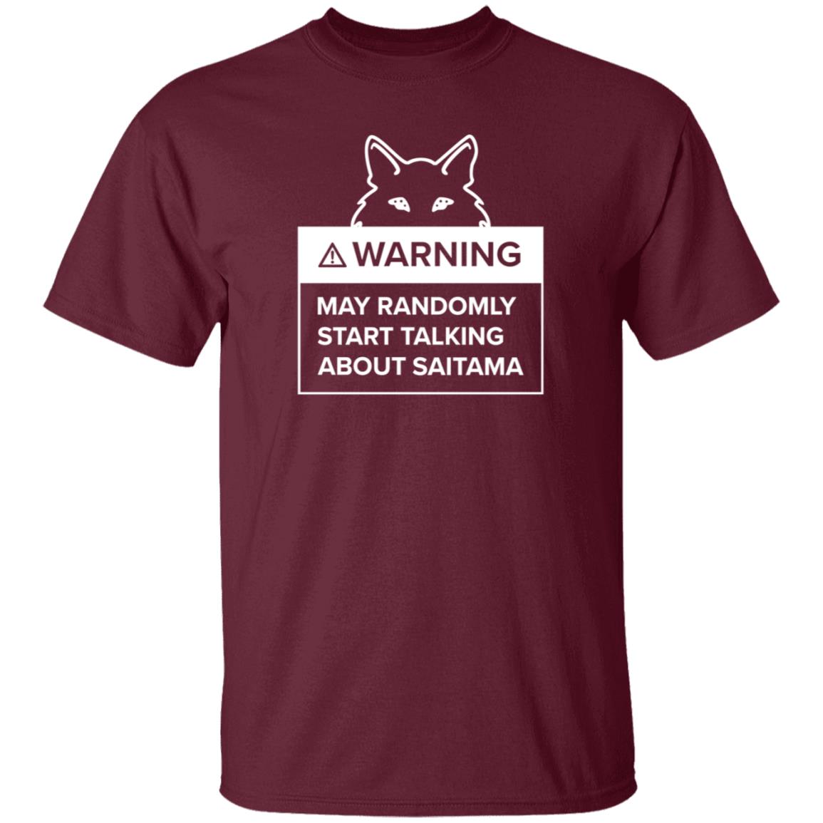 Warning May Randomly Start Talking About Saitama Shirt Saitama Warning Shirt Evervibefits Store - Teechipus